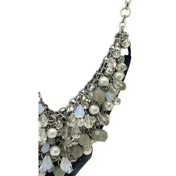 Bib Statement Necklace Pretty Glass Stones - Picture 4 of 4